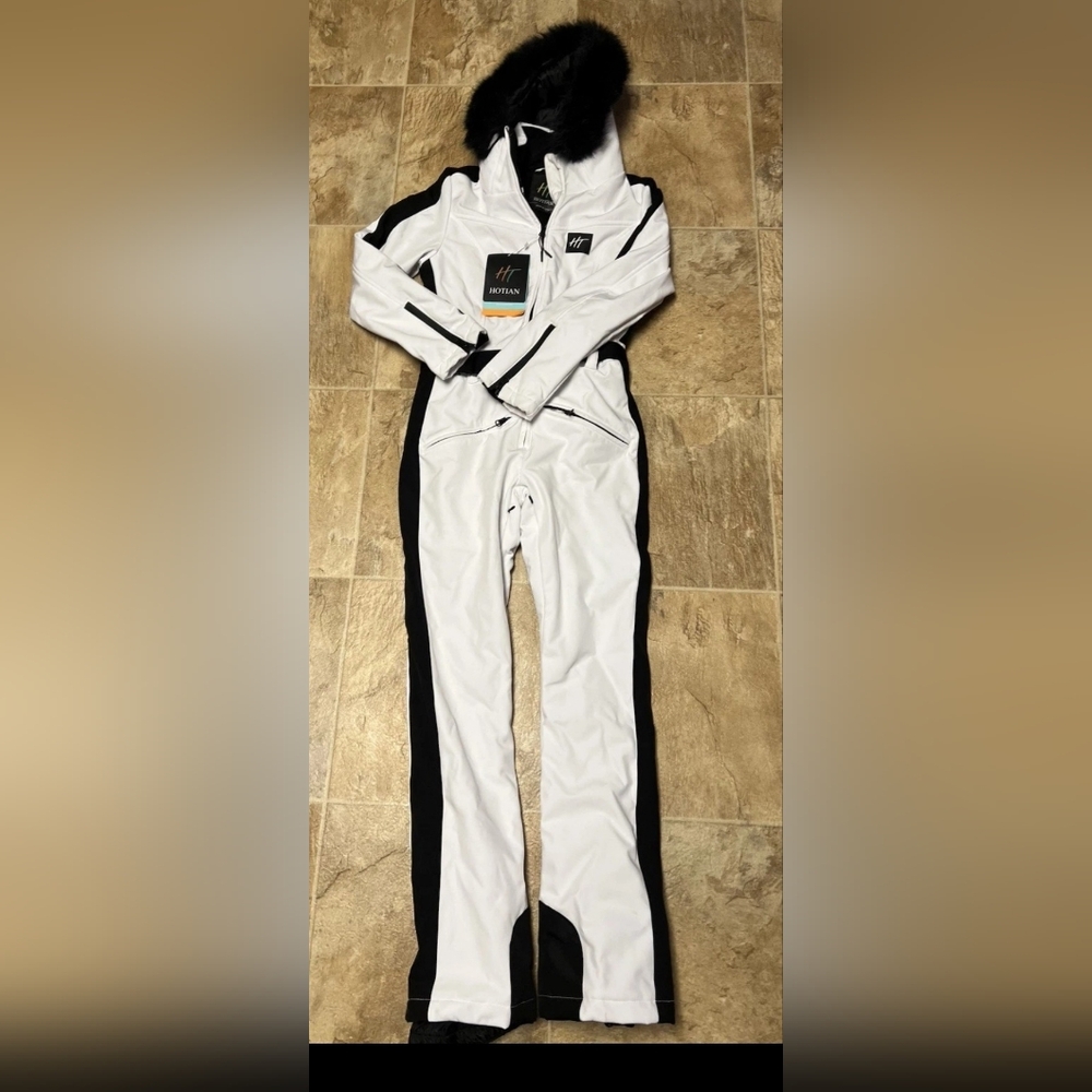White and Black Ski Suit